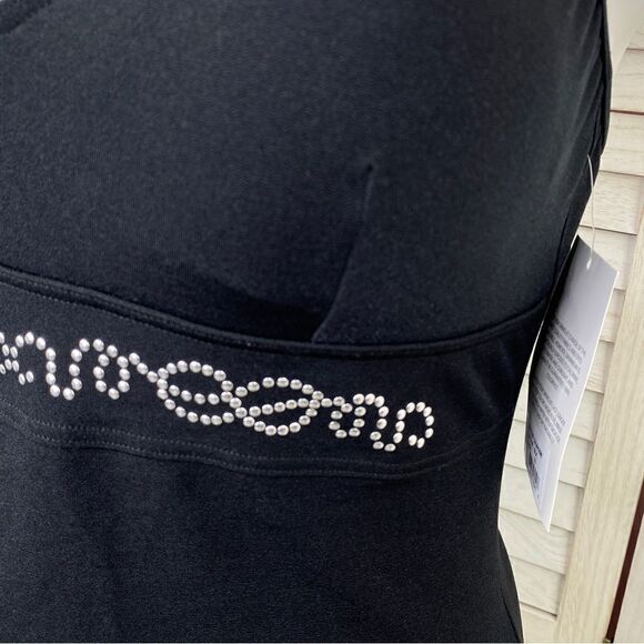 Maxine of Hollywood Azul Swimsuit Studded One Piece Black Silver 16 - Picture 5 of 12